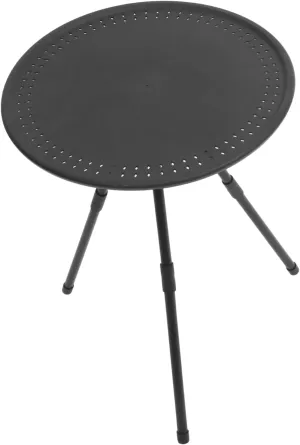 Adjustable Height Round Camping Table Portable Folding Table Aluminum Small for BBQ