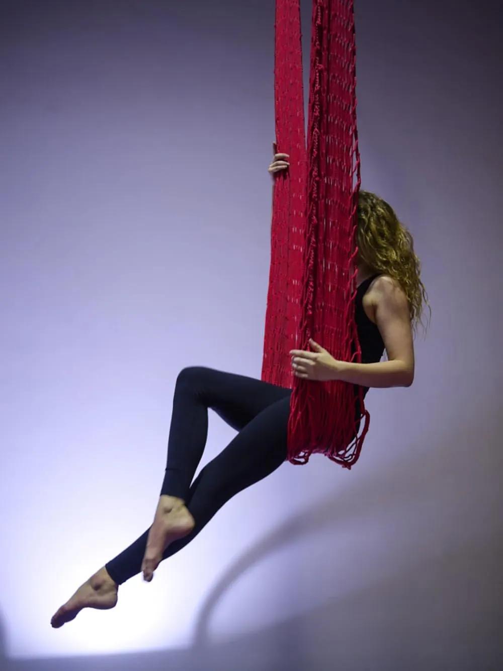 Aerial Net for Aerial Yoga,Acrobtic Circus,Children Hammock - Fun (Red)