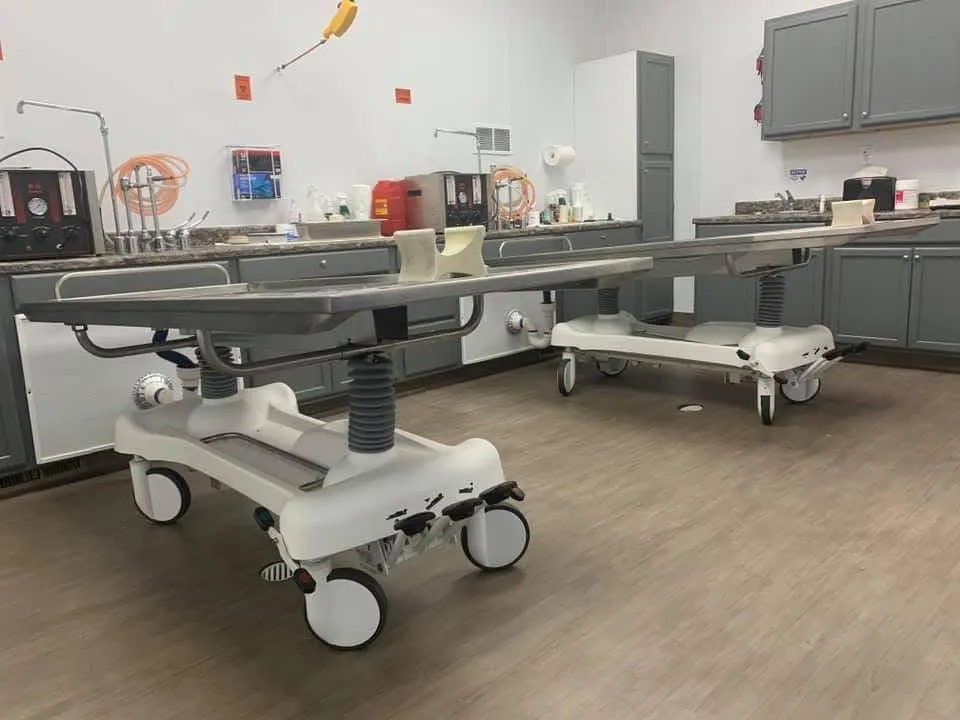 Affordable Mortuary Bundle: Hydraulic Embalming Table & Folding Prep Table - American-Made, Reliable Funeral Equipment