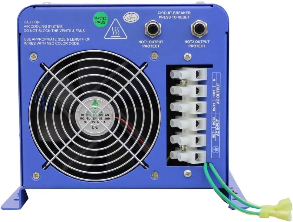 AIMS PICOGLF40W12V240VS 4000 W / 12000 W Peak Pure Sine Inverter Charger 12VDC 240VAC Input to 120/240 VAC Backup Power