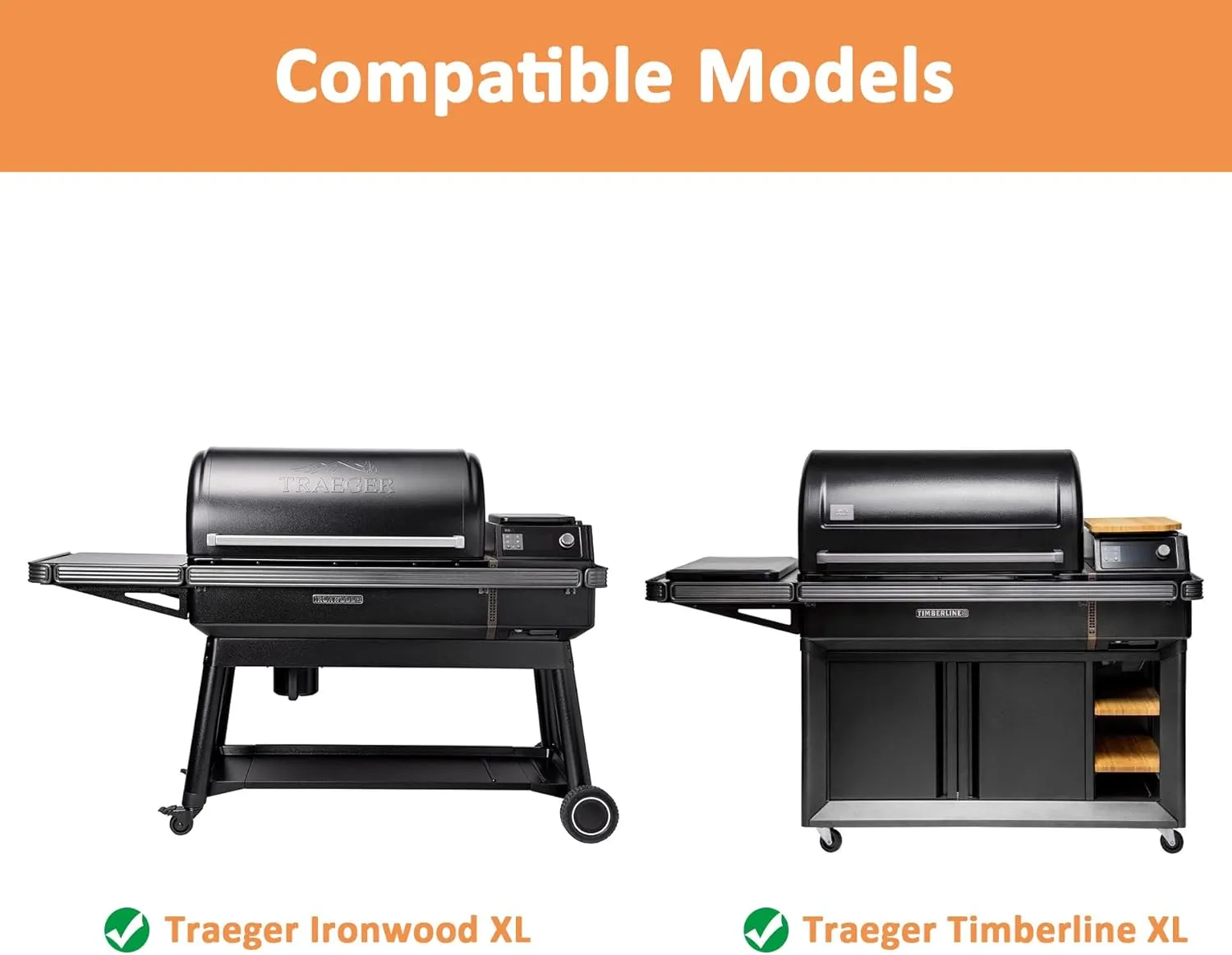 AJinTeby Folding Front Shelf for Traeger Grills with Pal Rail System, BAC605 P.A.L. Pop-and-Lock Front Shelf Grill for Traeger Timberline XL and Ironwood XL w/Pal Rail System Only