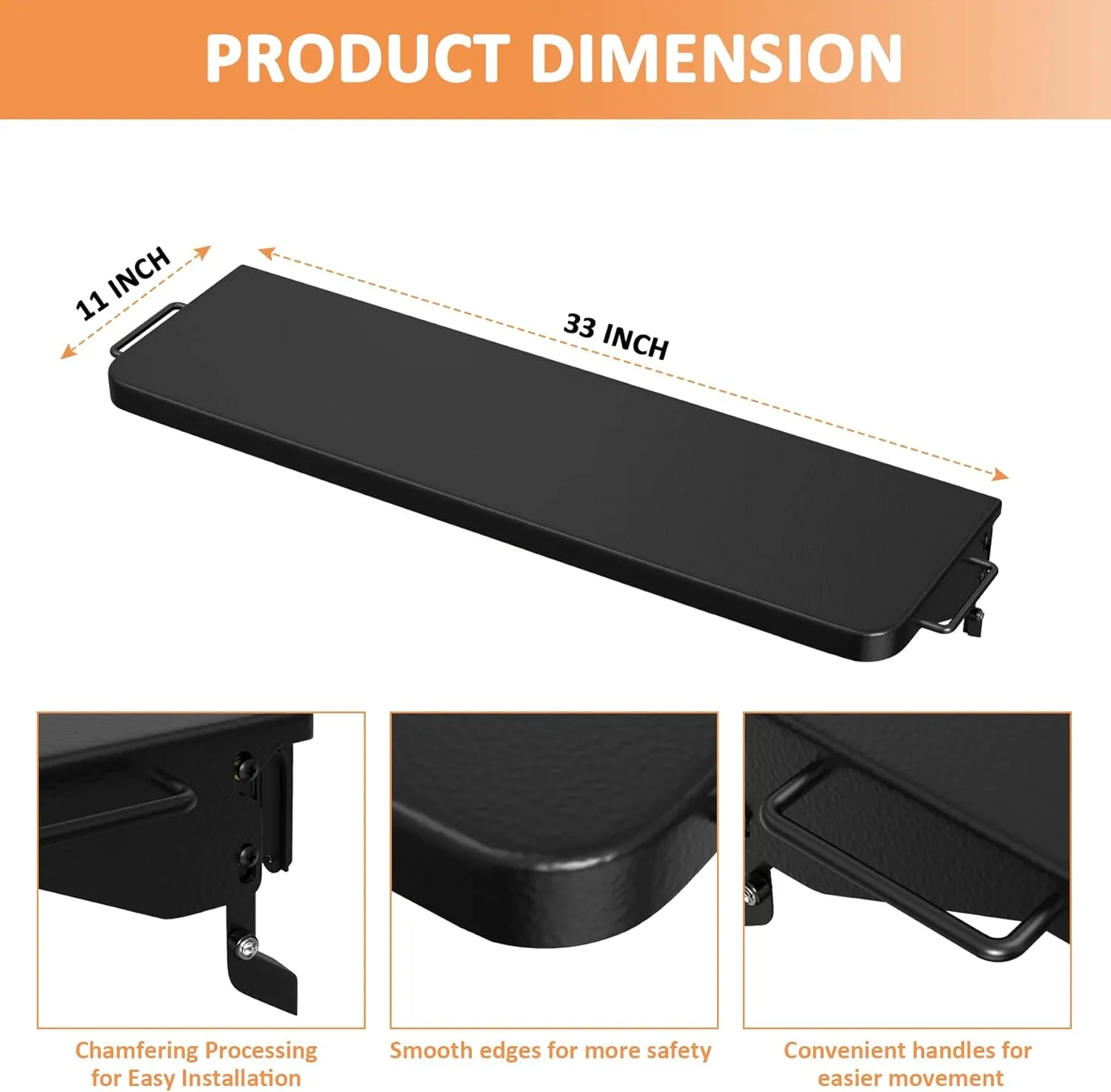 AJinTeby Folding Front Shelf for Traeger Grills with Pal Rail System, BAC605 P.A.L. Pop-and-Lock Front Shelf Grill for Traeger Timberline XL and Ironwood XL w/Pal Rail System Only