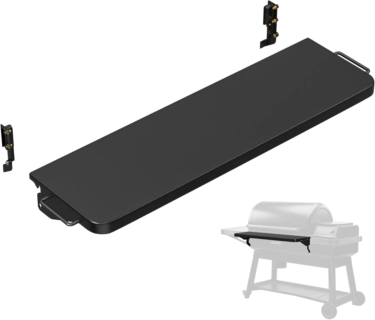 AJinTeby Folding Front Shelf for Traeger Grills with Pal Rail System, BAC605 P.A.L. Pop-and-Lock Front Shelf Grill for Traeger Timberline XL and Ironwood XL w/Pal Rail System Only