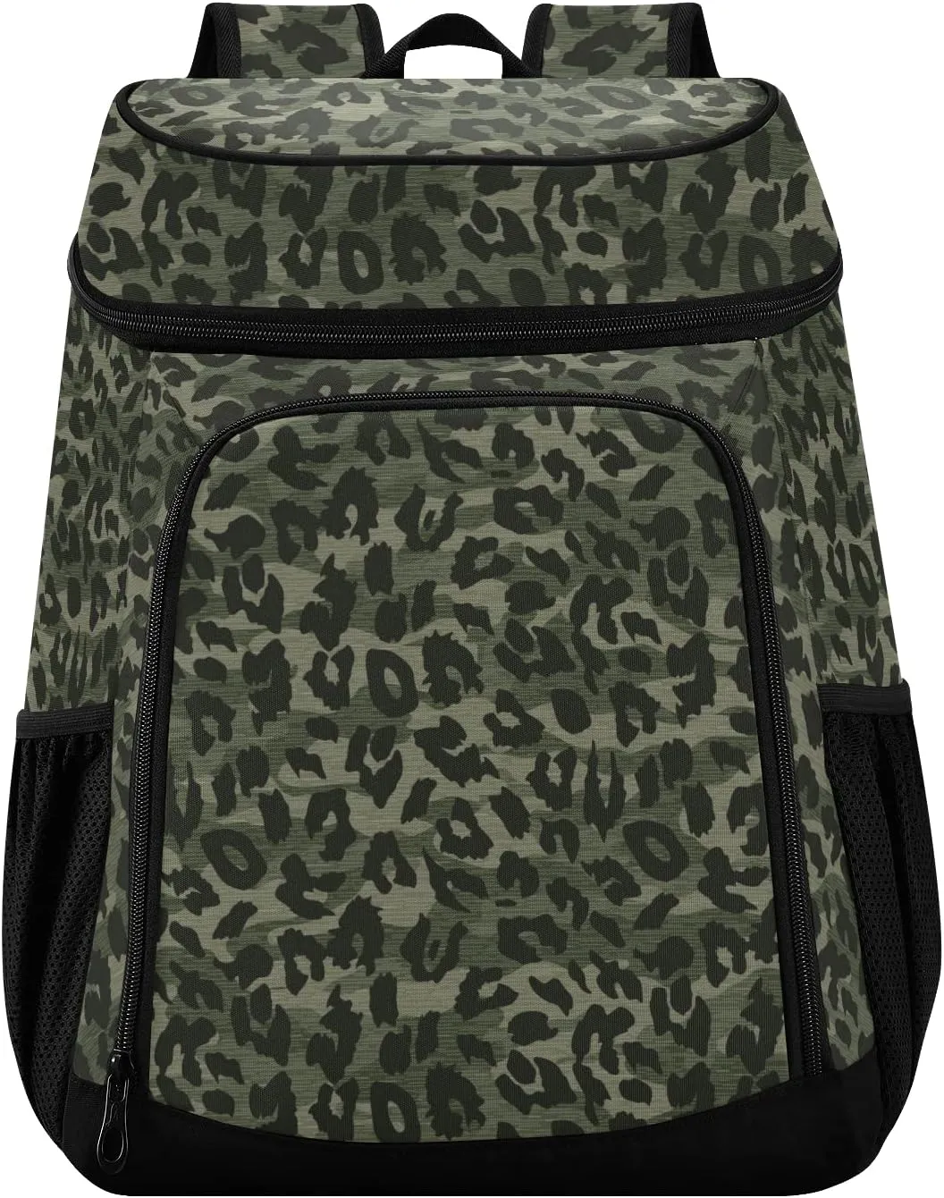 ALAZA Camouflage Leopard Spot Cooler Backpack Reusable Insulated Lunch Bag with Adjustable Shoulder Strap for Women Men Picnic Work College Hiking Camping Office Beach