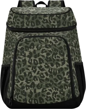 ALAZA Camouflage Leopard Spot Cooler Backpack Reusable Insulated Lunch Bag with Adjustable Shoulder Strap for Women Men Picnic Work College Hiking Camping Office Beach