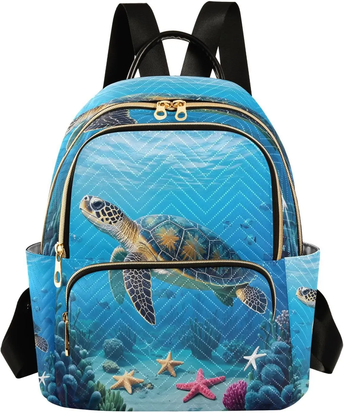 ALAZA Turtle Seabed Sea Small Backpack for Women Fashion Backpack Purse Lightweight Casual Daypack Back Pack Travel Bag, S
