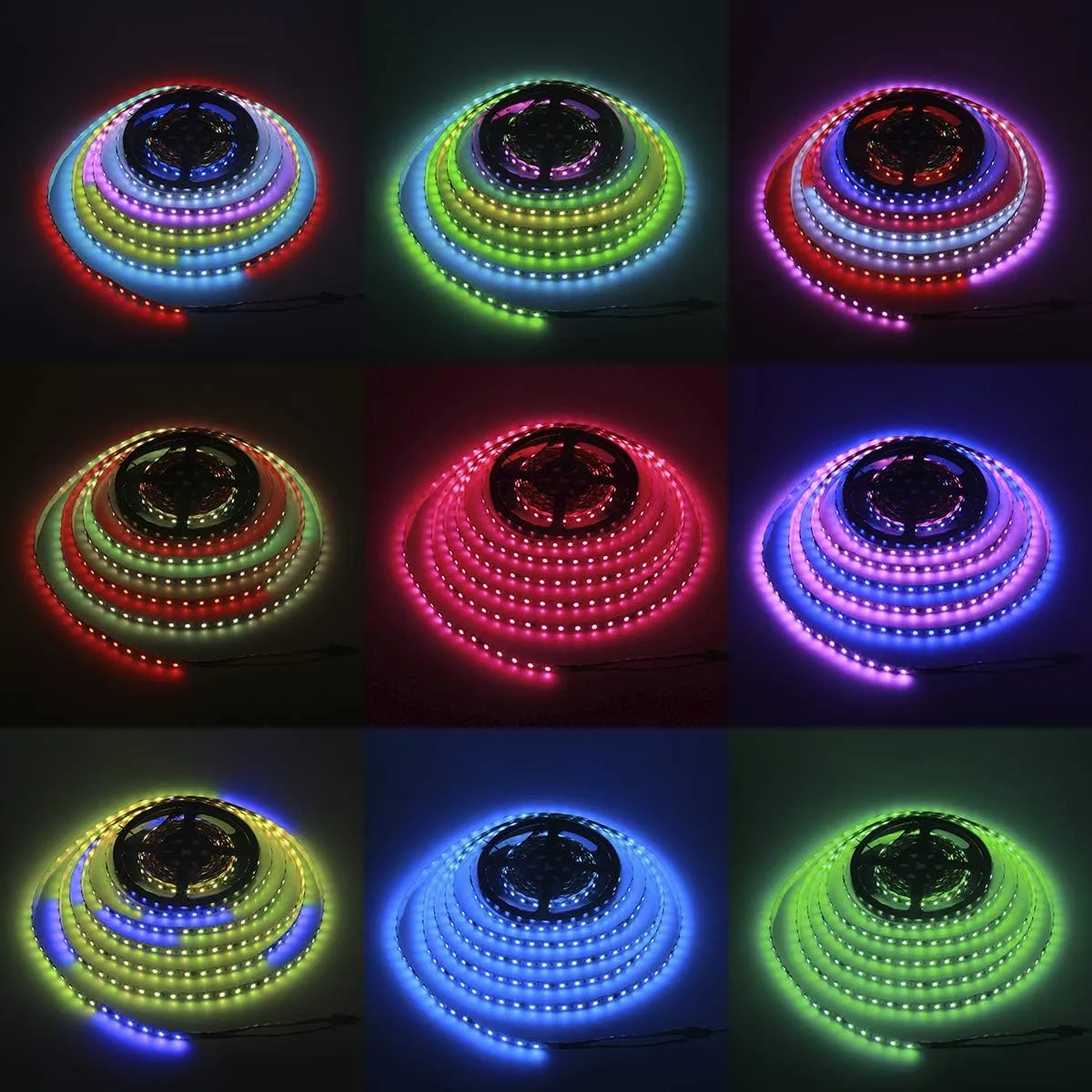 ALITOVE RGB LED Strip Light 32.8ft WS2811 Addressable Programmable Dream Color Digital LED Pixel Light 24V 10m 600 LEDs Rainbow Chasing Effect LED Flexible Light Rope Non-Waterproof White PCB