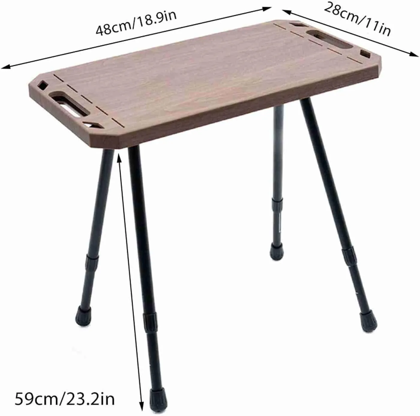 Aluminum Alloy Lightweight Folding Camping Table Adjustable Height Picnic Desk Wood Grain Color (Wood Grain Color)