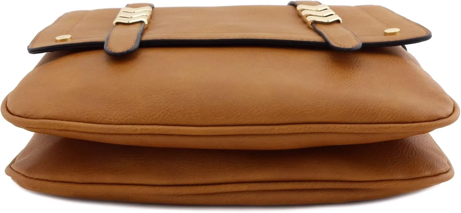 ALYSSA Double Compartment Large Flapover Crossbody Bag