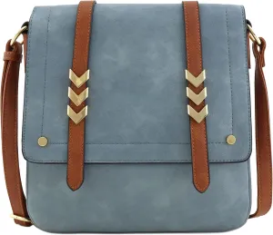 ALYSSA Double Compartment Large Flapover Crossbody Bag