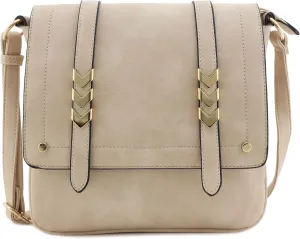 ALYSSA Double Compartment Large Flapover Crossbody Bag