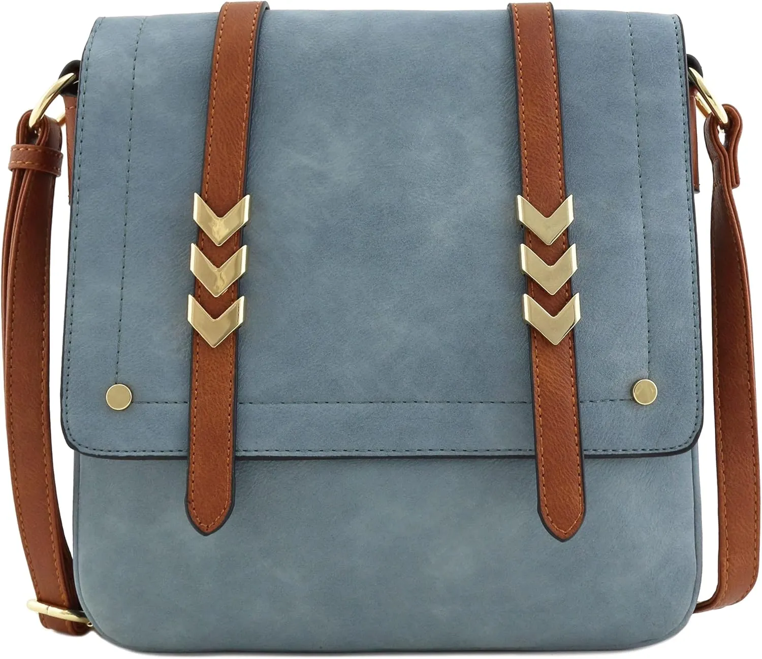 ALYSSA Double Compartment Large Flapover Crossbody Bag