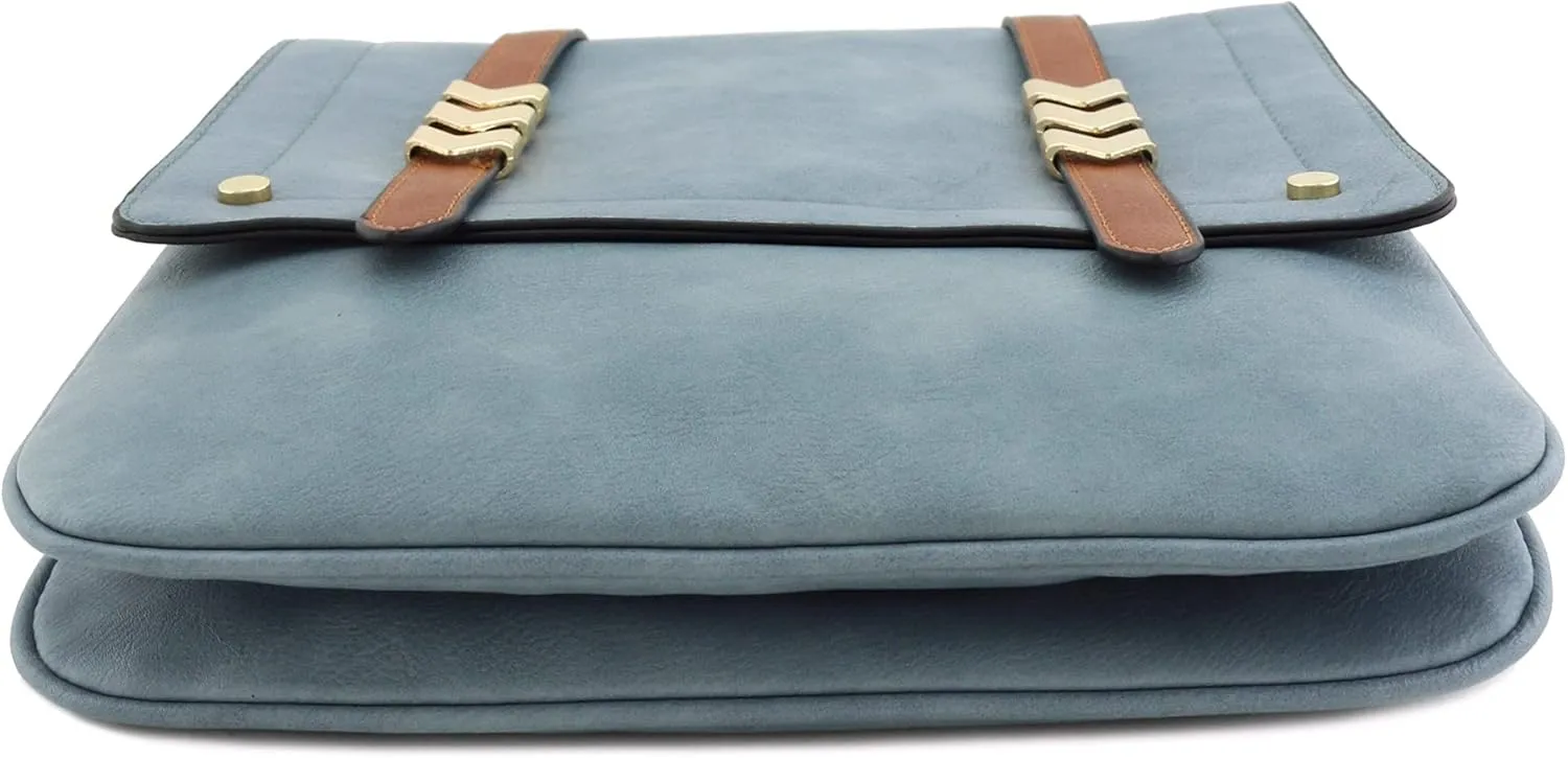 ALYSSA Double Compartment Large Flapover Crossbody Bag