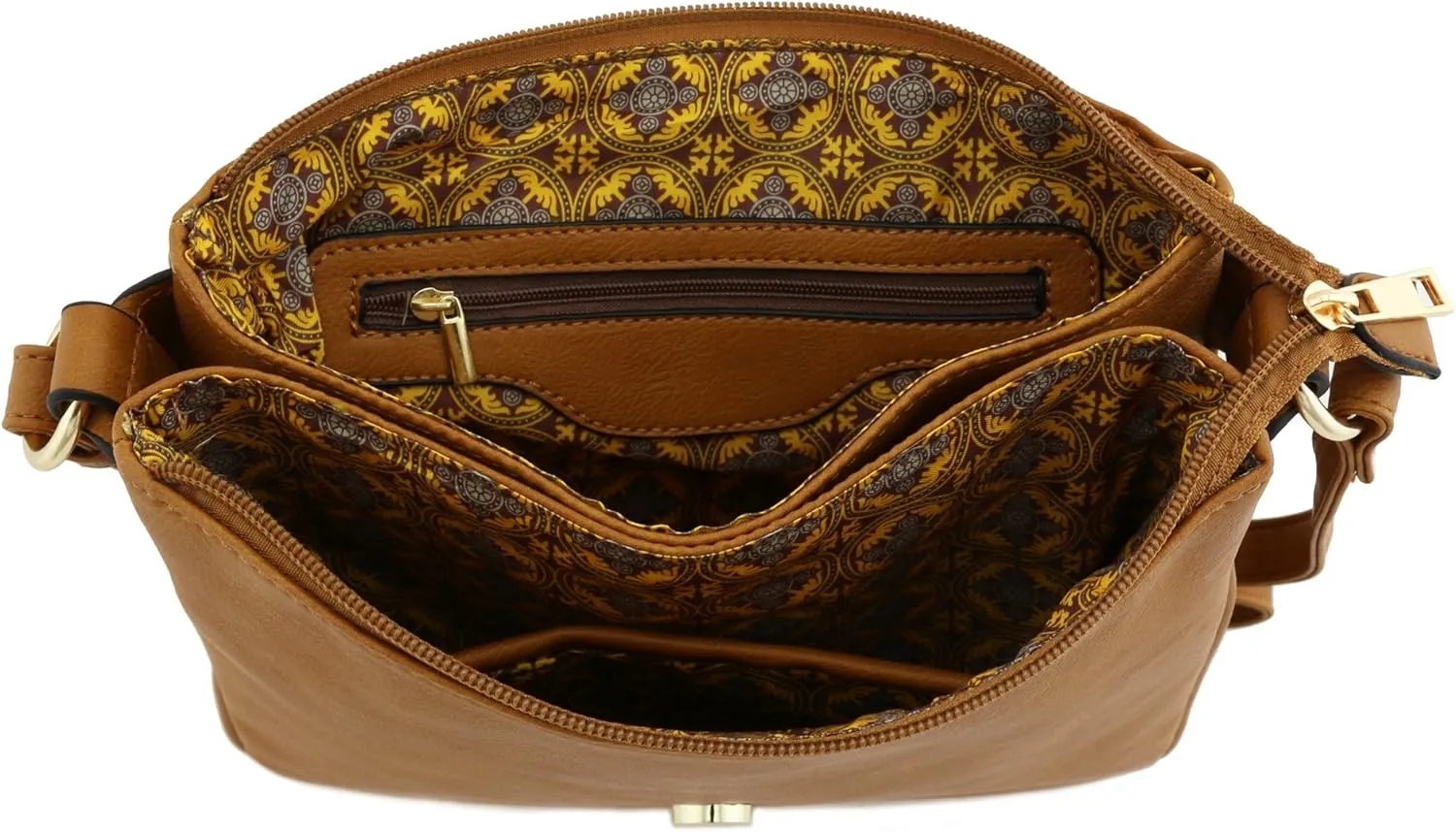 ALYSSA Double Compartment Large Flapover Crossbody Bag