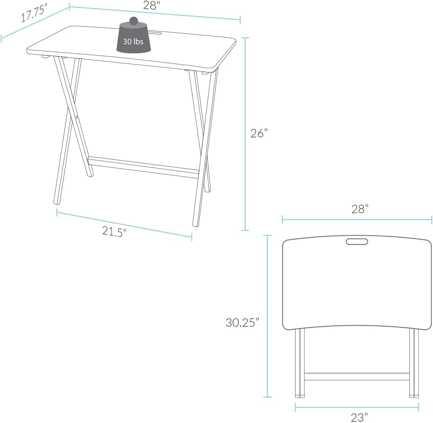 American Trails Arizona Folding Table with Solid American Hardwood - Sweet Oak