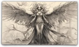 Angels Envy TCG Playmat with Carry Bag, 14x24, 3mm Double Stitched Edge, Cloth Top, Neoprene Rubber Base, USA Made, only from Jank Mats!