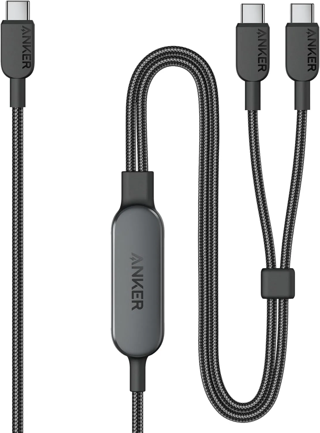 Anker Cable,4FT 2-in-1 USB C to USB C Cable 140W Max,Fast Charging for iPhone 16/16 Pro Max/15 Series,MacBook Air/Pro,and More(Braided,Black)