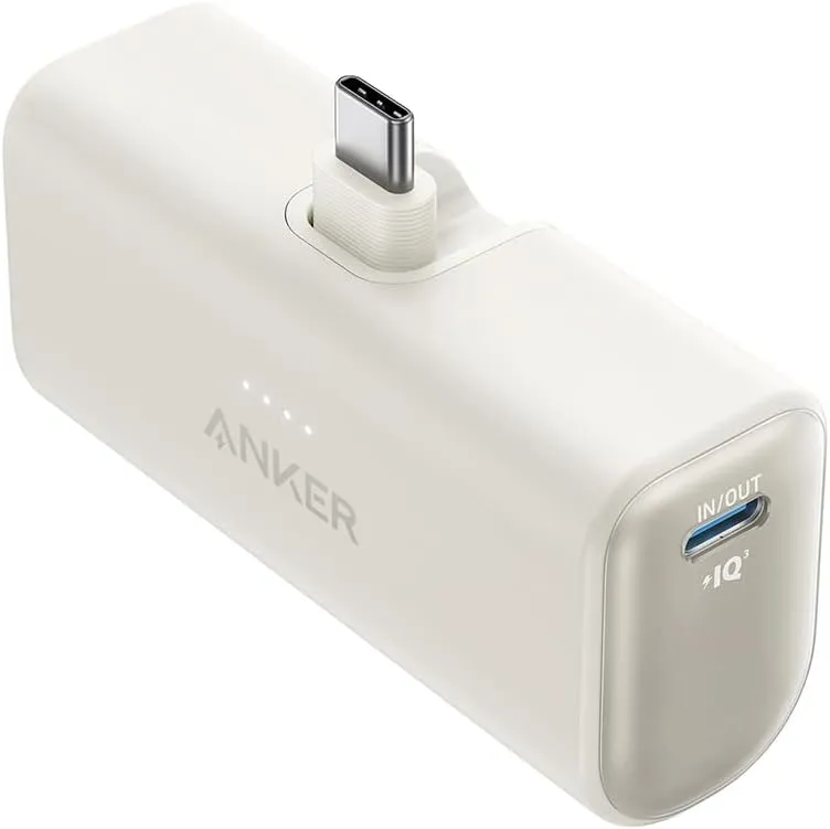 ANKER iPhone 16 Portable Charger, Nano Power Bank with Built-in USB C Connector, 5,000mAh Portable Charger 22.5W, for iPhone 16/15 Series, Samsung S22/23 Series, iPad Pro/Air, AirPods, and More
