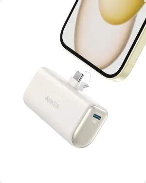 ANKER iPhone 16 Portable Charger, Nano Power Bank with Built-in USB C Connector, 5,000mAh Portable Charger 22.5W, for iPhone 16/15 Series, Samsung S22/23 Series, iPad Pro/Air, AirPods, and More