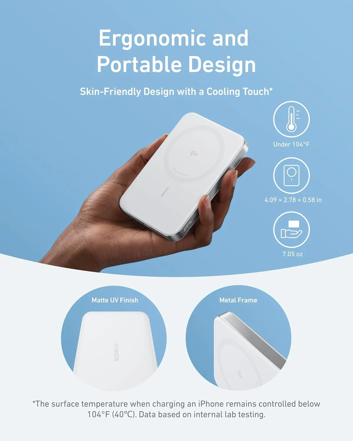 Anker MagGo Power Bank, Ultra Slim 10000mAh Magnetic Battery Pack, Qi2 Certified, Portable, 15W Ultra Fast MagSafe Compatible Charger, Ergonomic Design, Only for iPhone 15/14/13/12