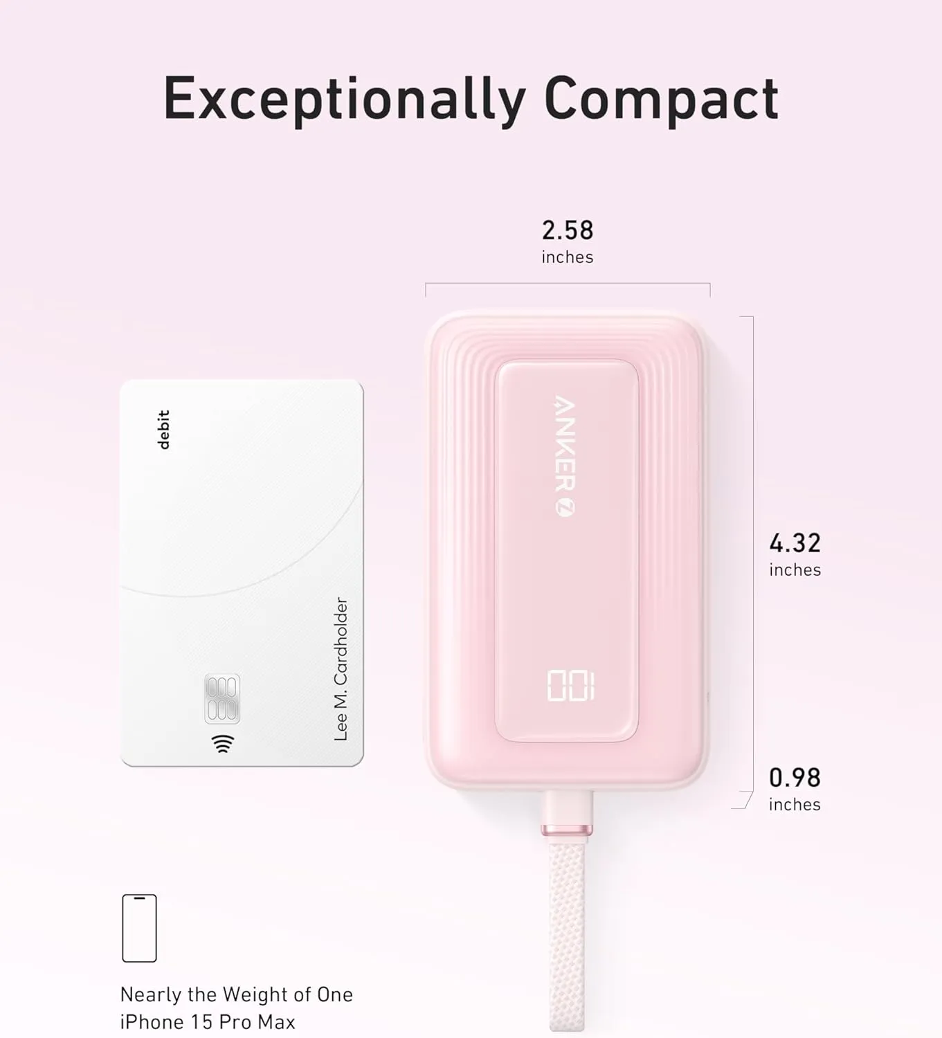 ANKER Portable Charger, 10,000mAh 30W Power Bank, USB-C in and Out Fast Charging Battery Pack, Travel Essential Phone Power Bank, for iPhone 16/15, iPad, MacBook, Galaxy, Google, and More