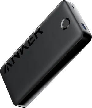 ANKER Portable Charger, 20,000mAh Power Bank, Battery Pack with 1 USB-A and 1 USB-C Ports, 15W Max Charging for iPhone 16/15/14/13/12 Series, Samsung Galaxy, and More (Black)