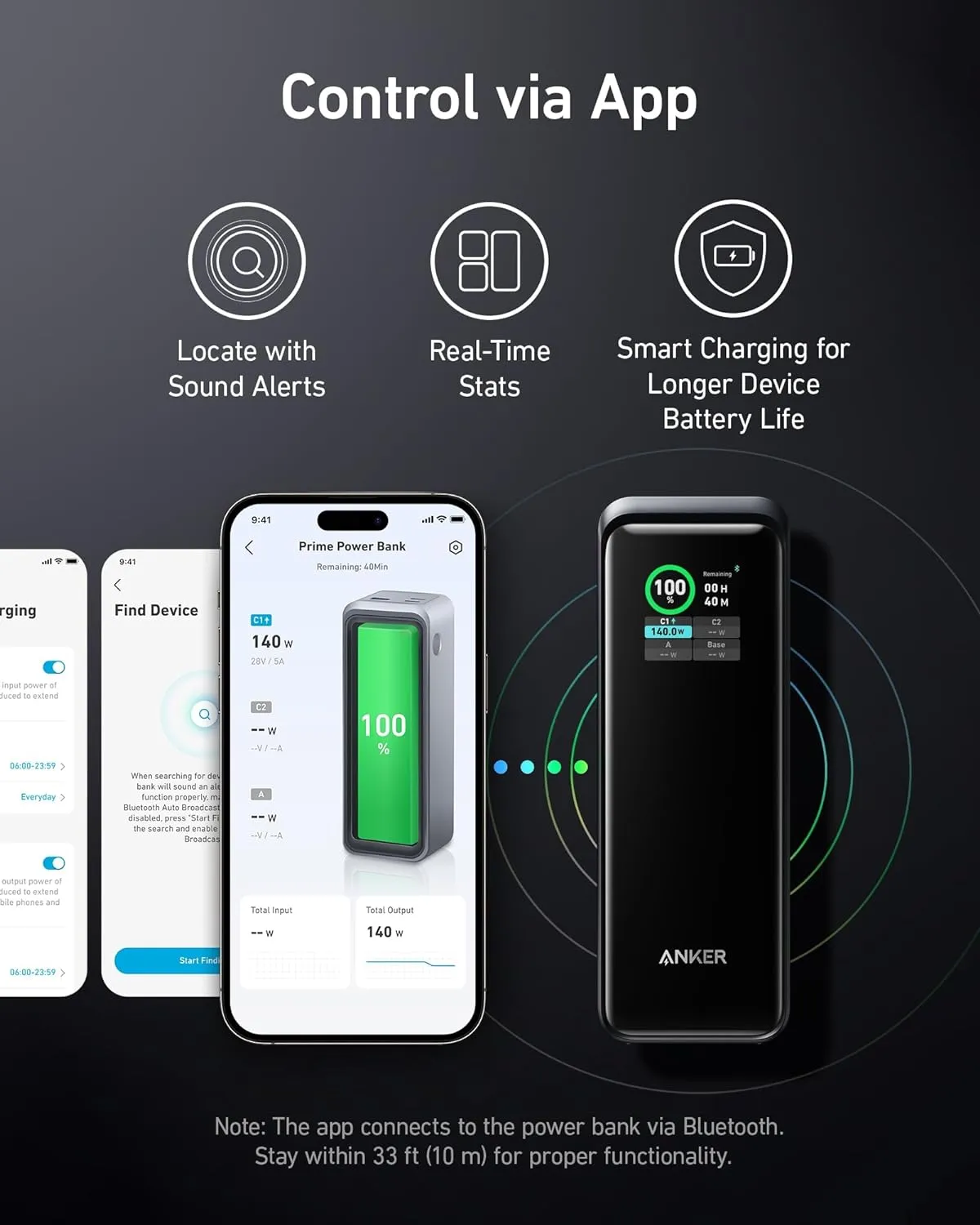 Anker Prime Power Bank, 27,650mAh 3-Port 250W Portable Charger for Travel, TSA-Approved, Smart App, for MacBook Pro/Air, iPhone 16/15/14 Series, Samsung, Laptops, and More (Charging Base Not Included)
