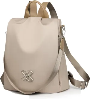 Anti-Theft Large Capacity Backpack for Women, Lightweight Oxford Cloth Backpack, 3-Way Crossbody Bags Multipurpose (Off-white)