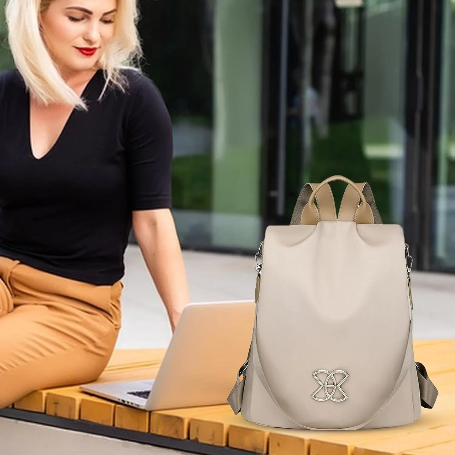 Anti-Theft Large Capacity Backpack, Leisure Shoulder Bag, C-rossbody Lightweight Backpack Bishe Bag for Women