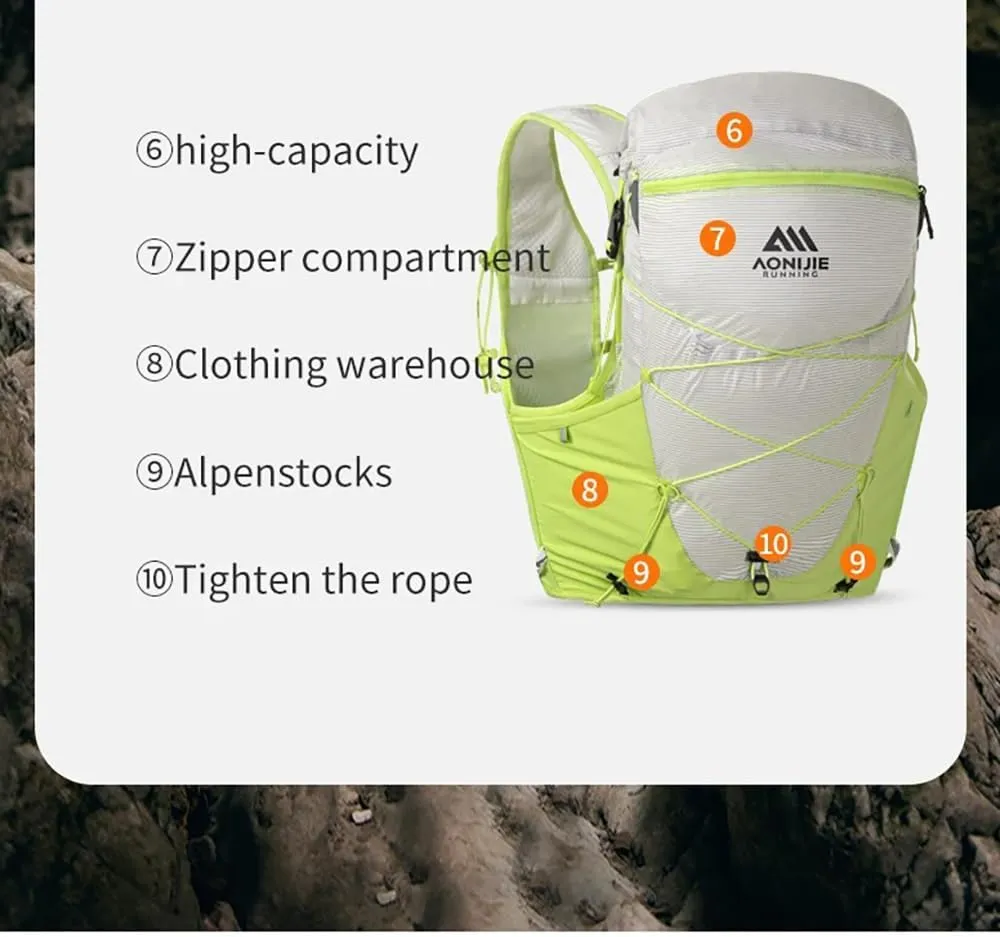 AONIJIE 15L Large Capacity Professional Trail Running Backpack for Outdoor Cycling Suitable Hiking Mountaineering