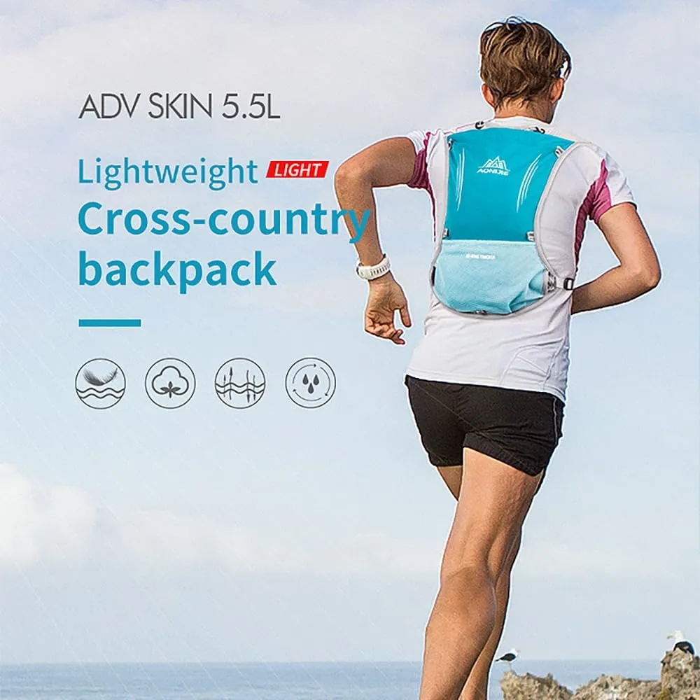 AONIJIE 5L Running Hydration Vest Pack with 500ml Soft Flask Adjustable & Lightweight Hydration Backpack for Marathon Race Hiking Cycling