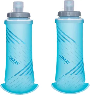 AONIJIE Folding TPU Soft Running Flask Collapsible Water Bottles BPA-Free for Hydration Pack, Ideal for Marathon Hiking Walking, Climbing (500ml/16.9oz-2Pack(Pull switch)