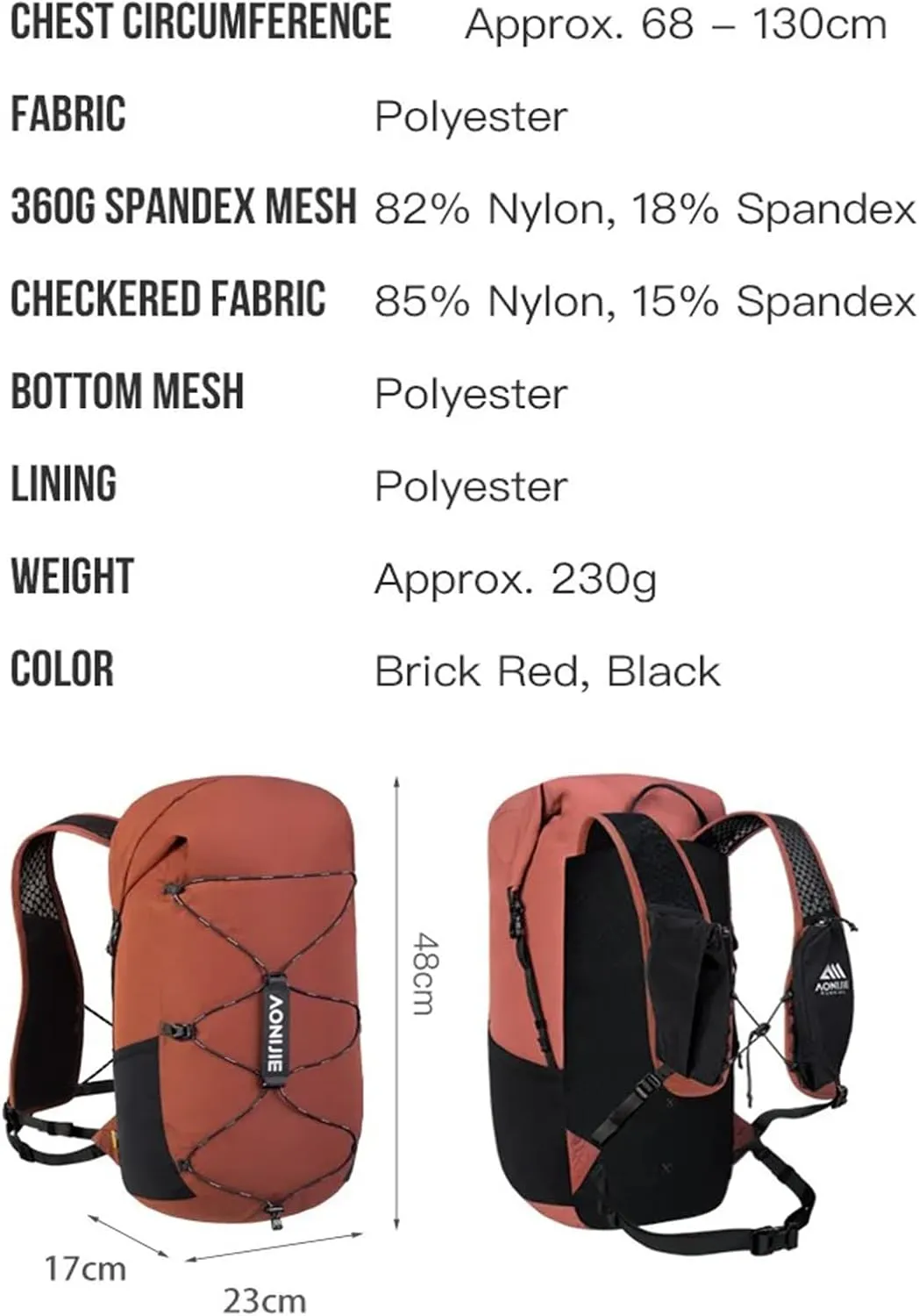 AONIJIE Large Hydration Backpack 22L Hiking Daypack Back Trail Running Hiking Pack Climbing Lightweight