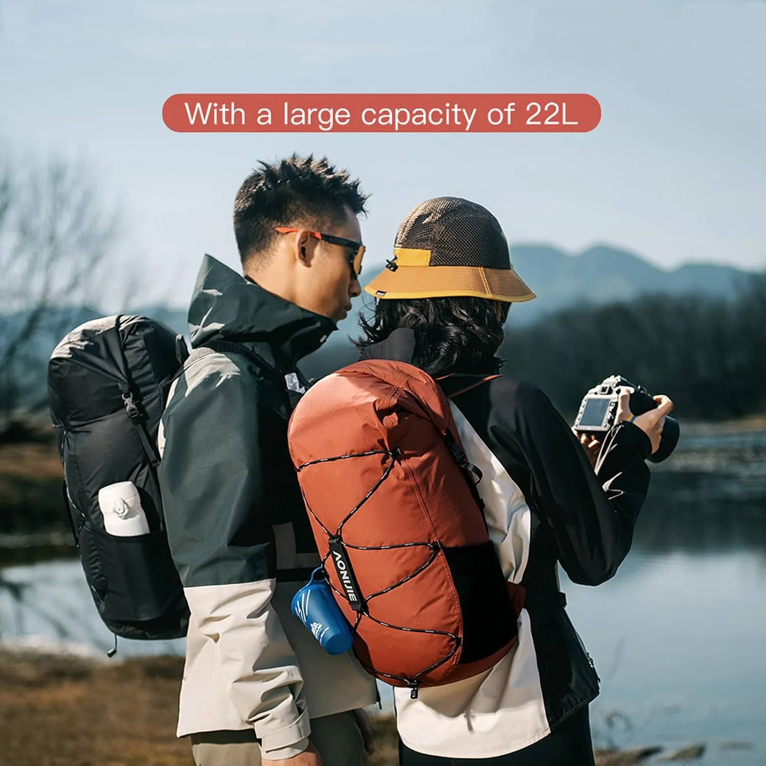 AONIJIE Large Hydration Backpack 22L Hiking Daypack Back Trail Running Hiking Pack Climbing Lightweight