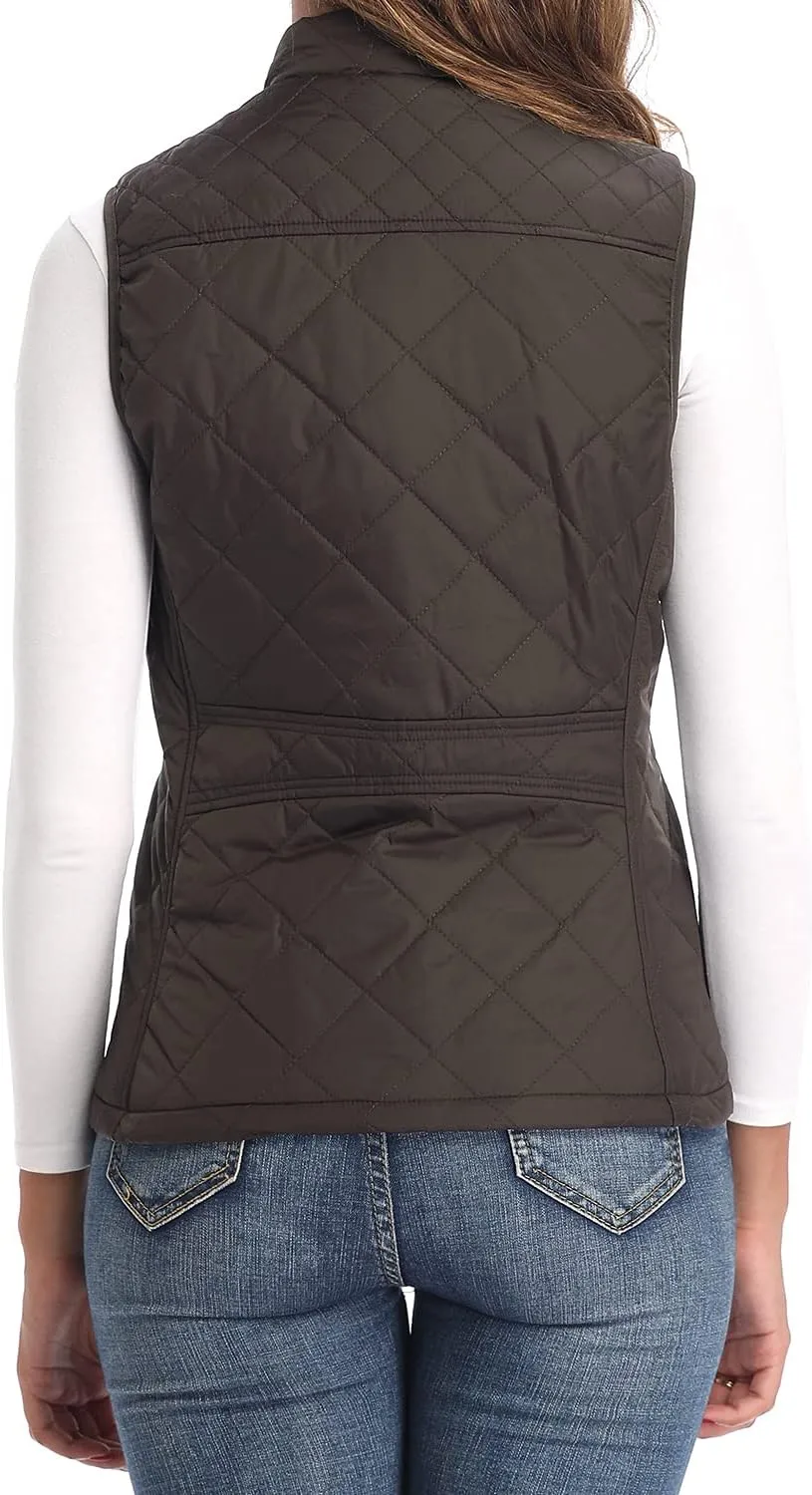 Argstar Women's Vest, Quilted Lightweight Zip Pockets Padded Gilet (XS-2XL)
