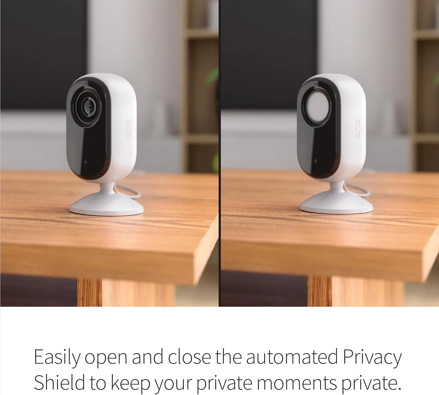 Arlo Essential Security Camera 2K | Indoor Only| 2nd Gen | Baby Monitor & Pet Camera | Wired Automated Privacy Shield, 2-Way Audio, Night Vision, Live Stream, Motion Alerts & Notifications White,1 Cam