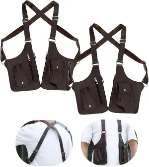 Armpit Bag for Men, Double Shoulder Armpit Bag, Double Shoulder Strap Multi-pocket Outdoor Anti-Theft Bag