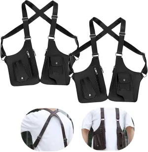 Armpit Bag for Men, Double Shoulder Armpit Bag, Double Shoulder Strap Multi-pocket Outdoor Anti-Theft Bag