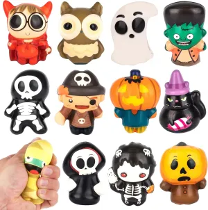 ArtCreativity Halloween Squishy Toys for Kids - Set of 12 Squishies - Slow Rising Stress Toys in 12 Designs - Non-Candy for Boys & Girls - Trick or Treat Basket Stuffers