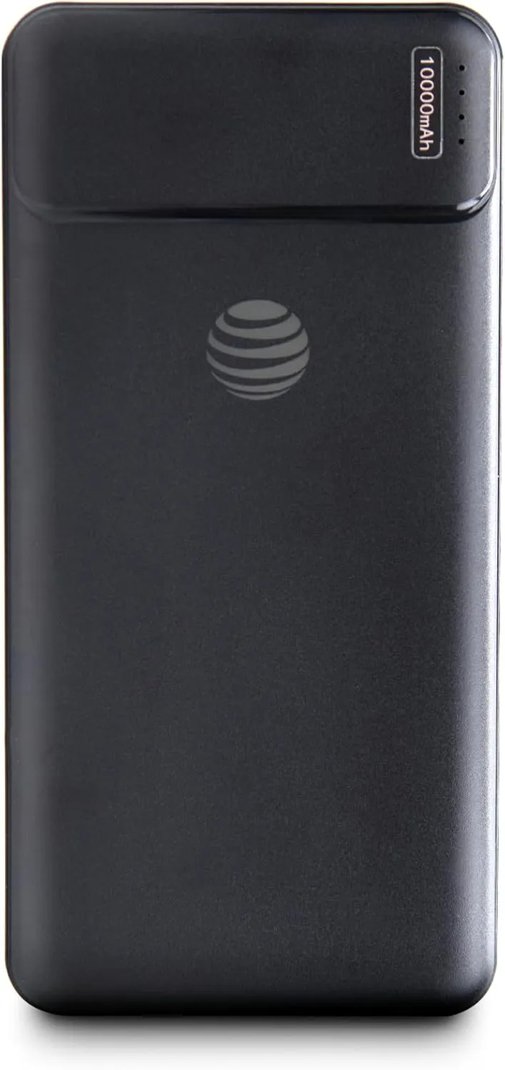 AT&T Power Essentials Complete Charging Solution Kit with 10000mAh Power Bank 20W USB-C Wall Charger and USB-C Cable Professional Fast Charging Bundle Black