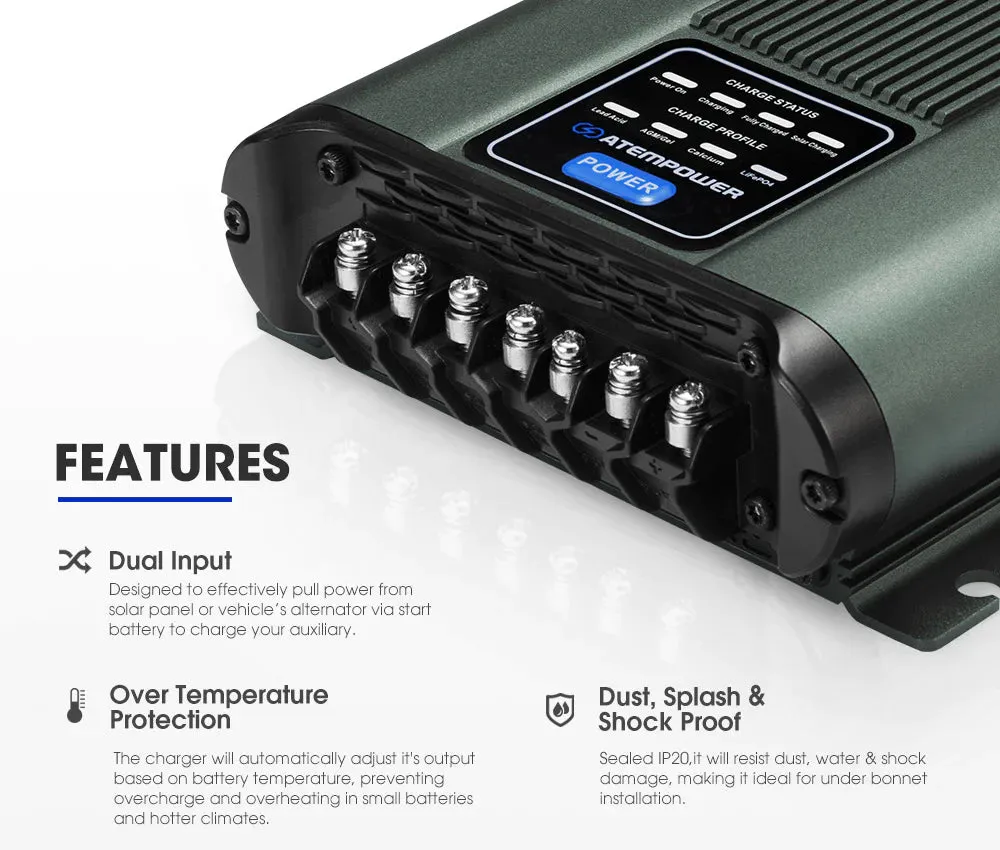 ATEM POWER 12V 40A DC to DC Battery Charger