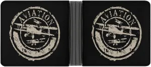 Aviation And Airplane Men's Bifold Wallet Leather Credit Card Holder Slim Minimalist Front Pocket