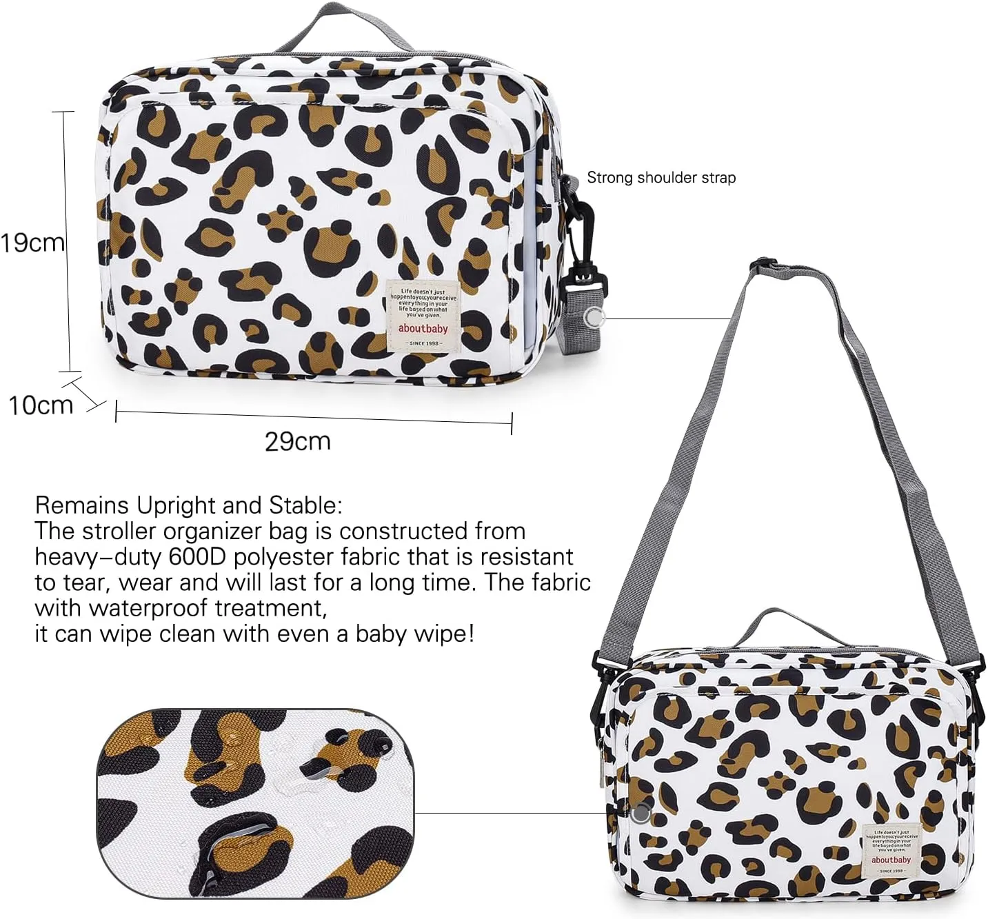 Baby Diaper Caddy Bag - Caddy Tote Baby Stroller Bag Nursery Storage Bin for Diapers, Wipes & Toys Small Diaper Bag