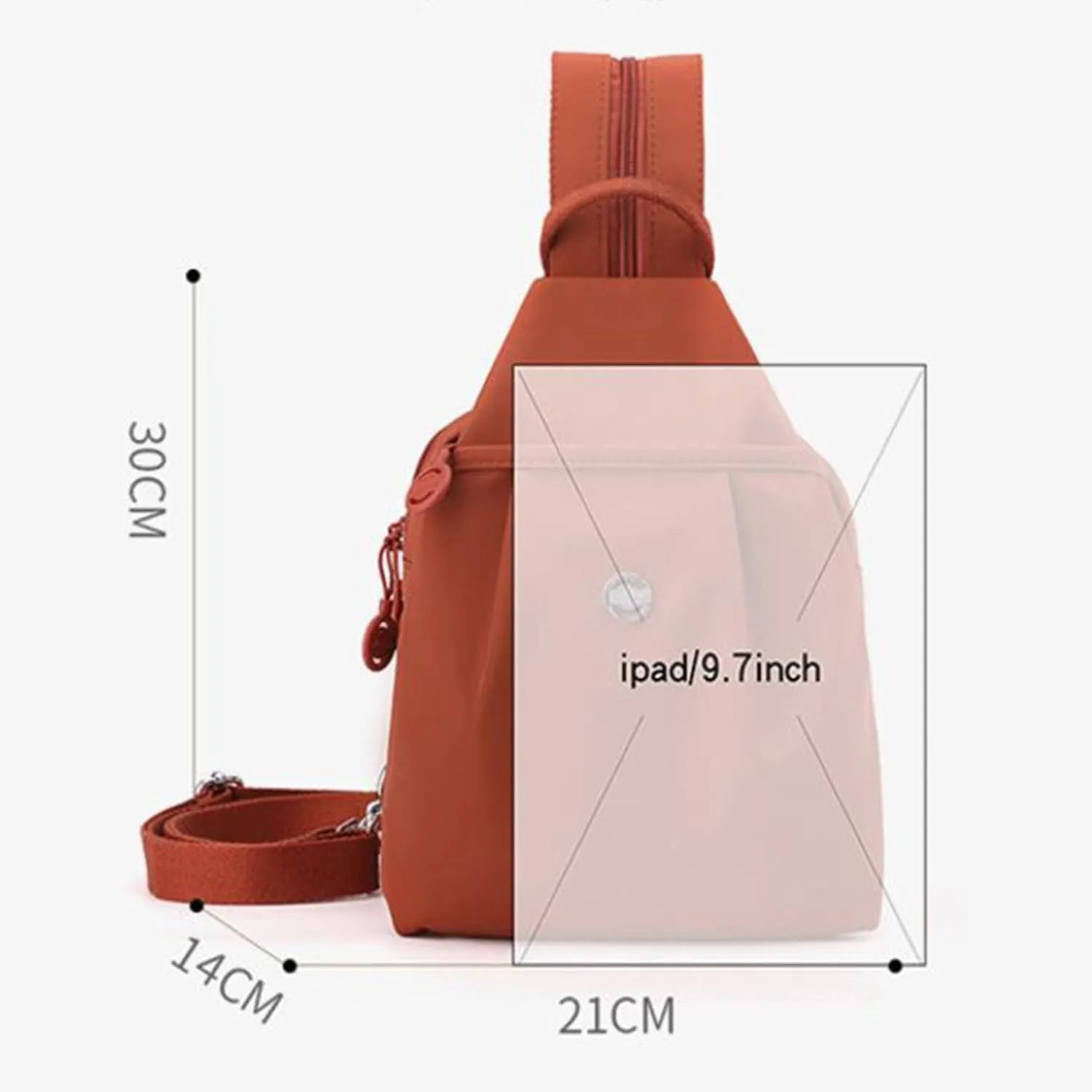 Backpack Chest Bags Double Zipper Large Capacity, Large Capacity Oxford Crossbody Backpack with Anti-Theft Design (Gray)
