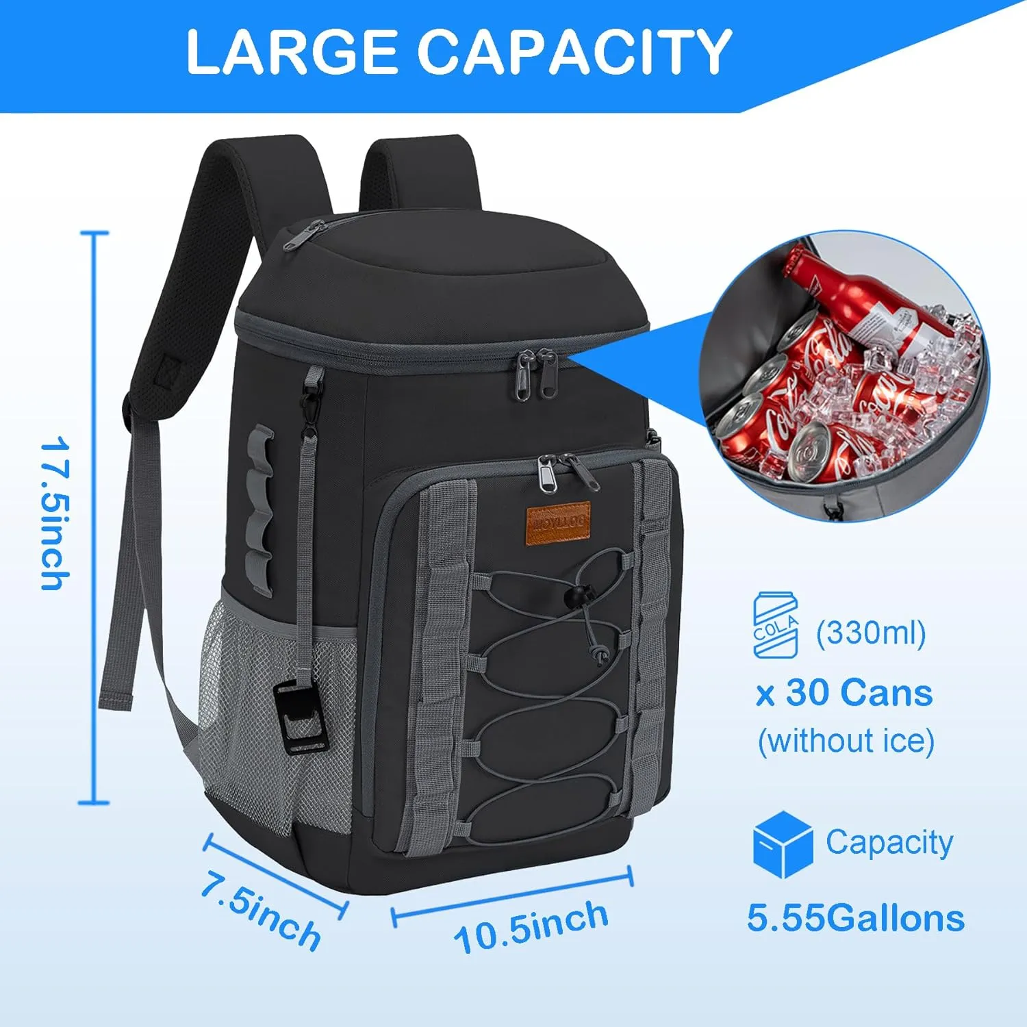 Backpack Coolers Insulated Leak Proof, 30/45 Cans Beach Cooler Backpack, Water-Resistant Soft Cooler Bag for Camping Picnic