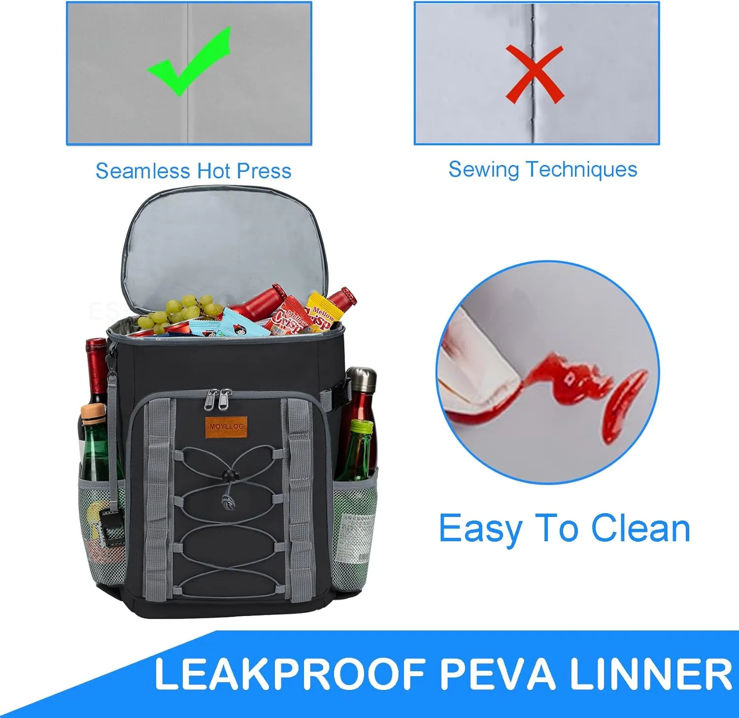 Backpack Coolers Insulated Leak Proof, 30/45 Cans Beach Cooler Backpack, Water-Resistant Soft Cooler Bag for Camping Picnic