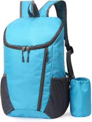 Backpack for Men Large Capacity Waterproof Trekking Backpack Lightweight Unisex Folding Sports Bag for Outdoor Travel(Sky Blue)