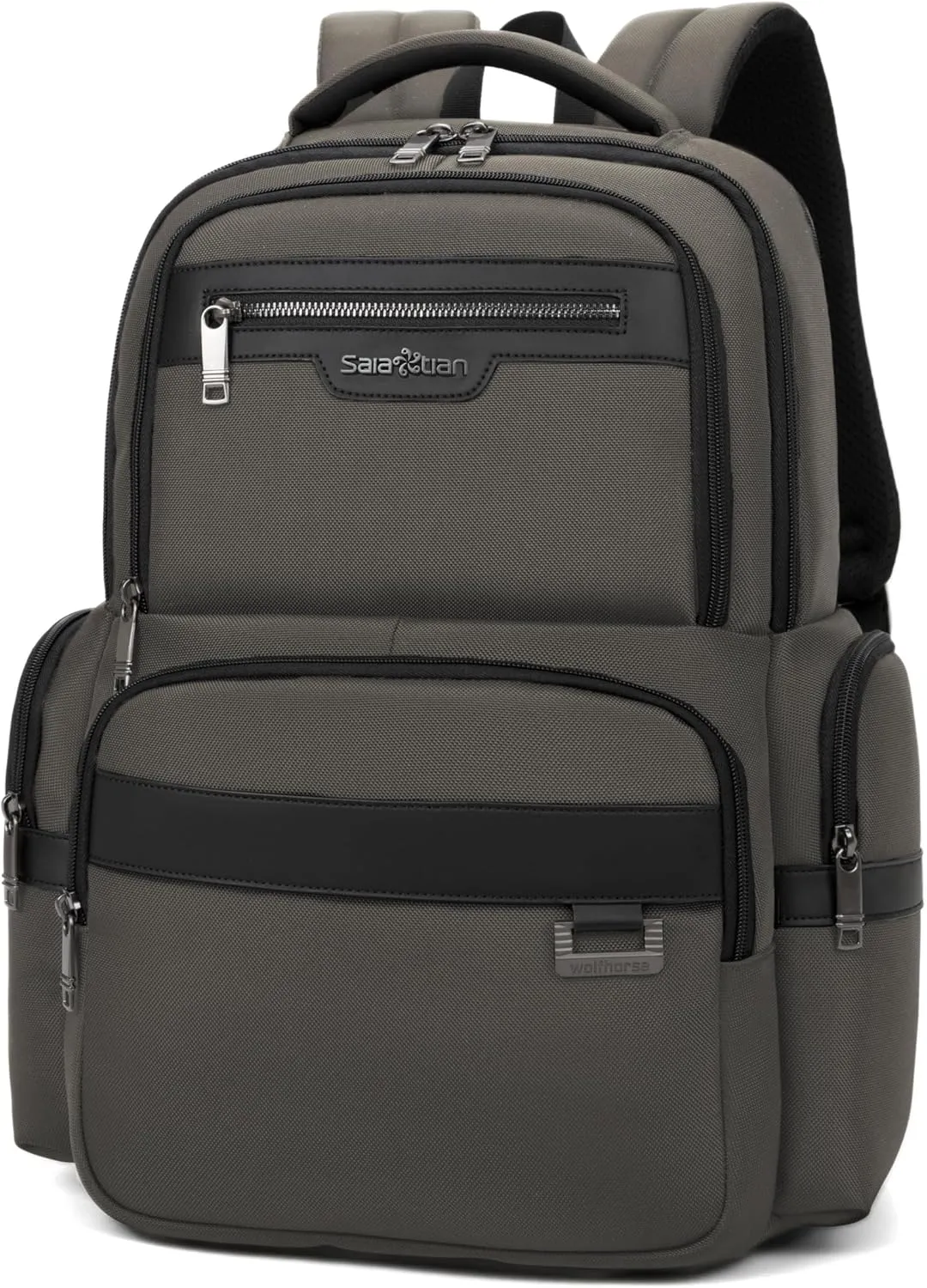Backpack Men's Multilayer Backpack Business Casual Bag Large Capacity Multifunctional Computer Bag (Black) (Grey)