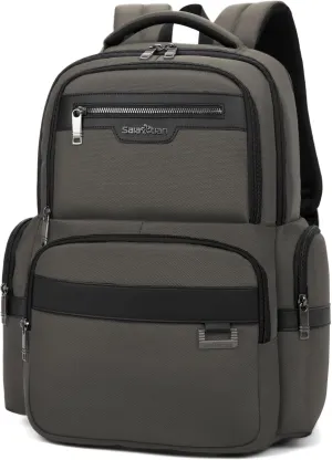Backpack Men's Multilayer Backpack Business Casual Bag Large Capacity Multifunctional Computer Bag (Black) (Grey)
