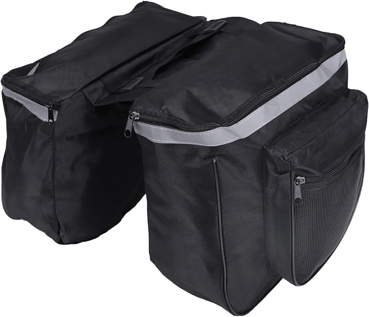 bag double bag pannier rack bag, 25L waterproof large panniers, rear seat trunk bag with strap, tear-resistant pannier bag for commuter pannier racks with rain cover